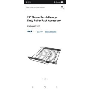 UXWORXR27 27" Never-Scrub Heavy-Duty Roller Rack Accessory Sc1